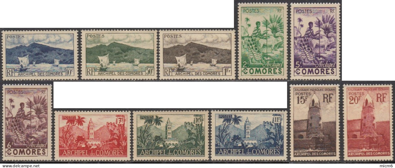 Comores (Archipel Des) - N° 01 à 11 (YT) N° 1 à 11 (AM) Neufs **. - Unused Stamps