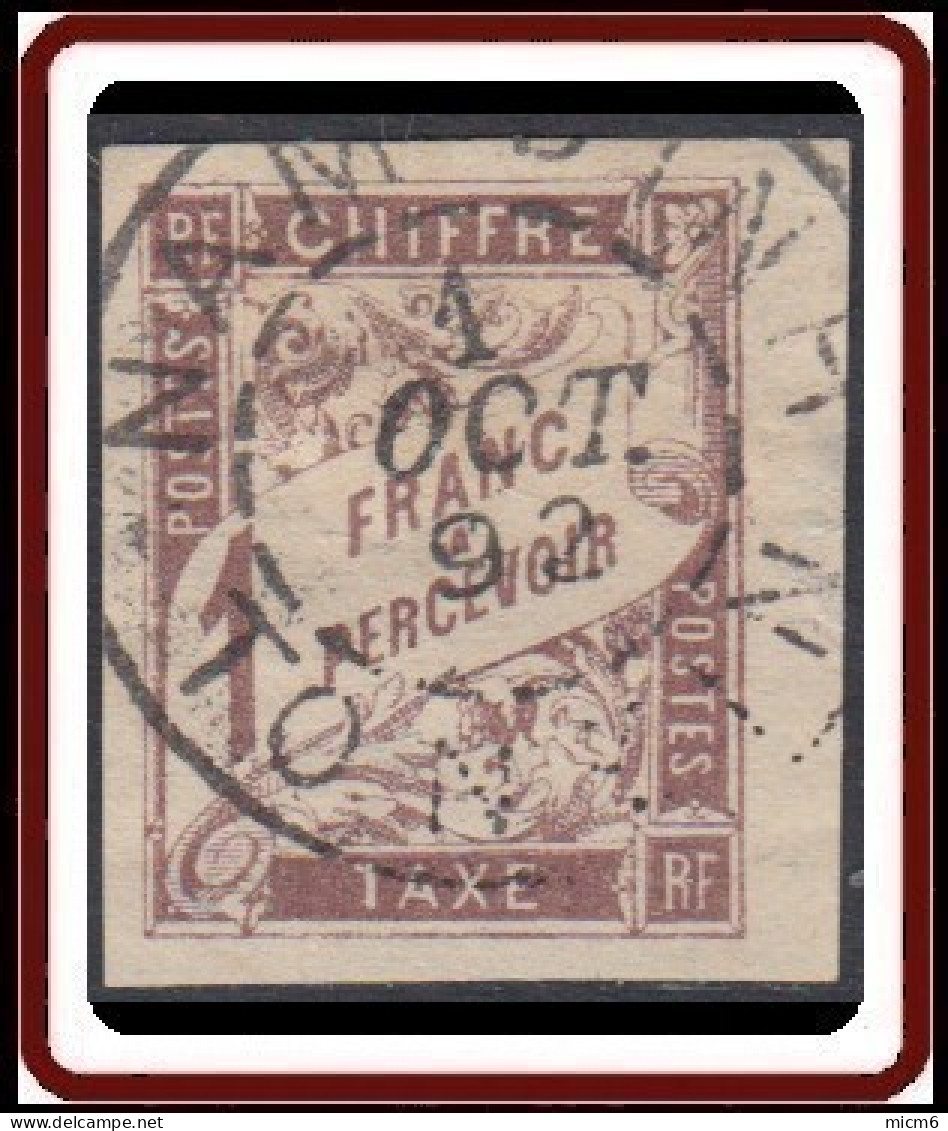 Colonies Générales - Timbre-taxe N° 15 (YT) N° 15 (AM) Oblitéré De Nam-Dinh / Tonkin. - Postage Due