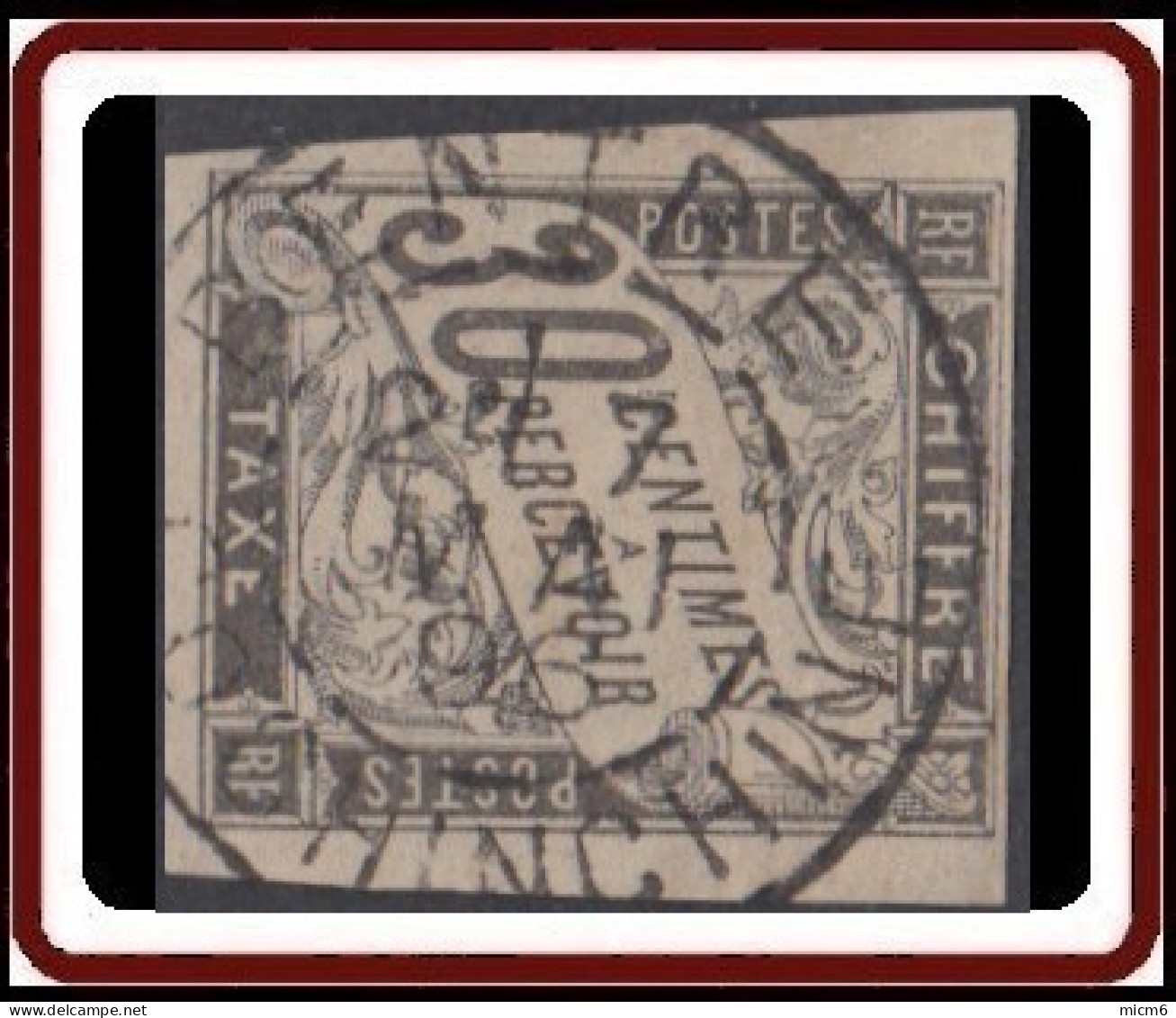 Colonies Générales - Timbre-taxe N° 9 (YT) N° 9 (AM) Oblitéré De Bentre / Cochinchine. - Strafportzegels