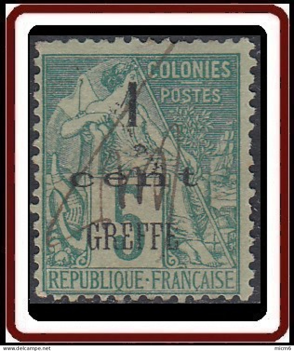 Colonies Générales - N° 49 (YT) N° 49 (AM) Oblitéré Surcharge Fiscale Indochine : 1 Cent GREFFE. - Otros & Sin Clasificación