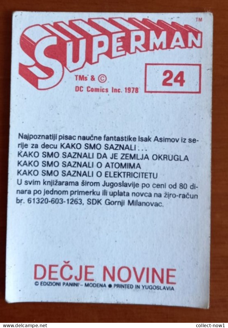 #14  SUPERMAN Panini Sticker (Printed In Yugoslavia - Decje Novine) RARE - Otros & Sin Clasificación