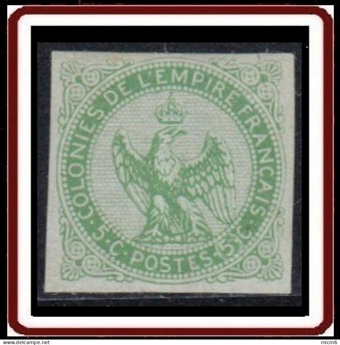 Colonies Générales - Aigle Impérial N° 2 (YT) N° 2 (AM) Neuf *. Vert. - Águila Imperial