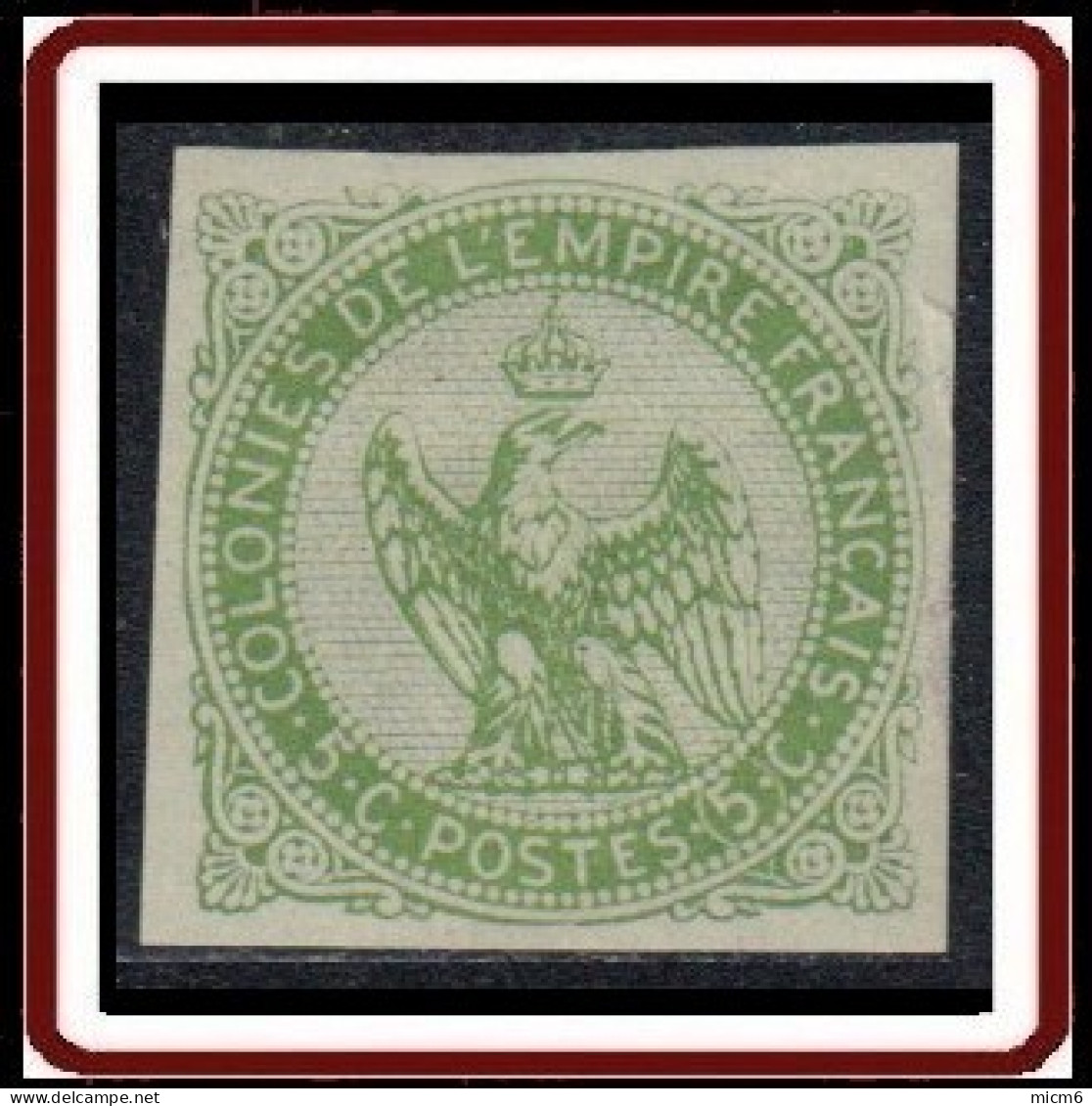 Colonies Générales - Aigle Impérial N° 2 (YT) N° 2 (AM) Neuf *. Vert Jaune. - Aigle Impérial