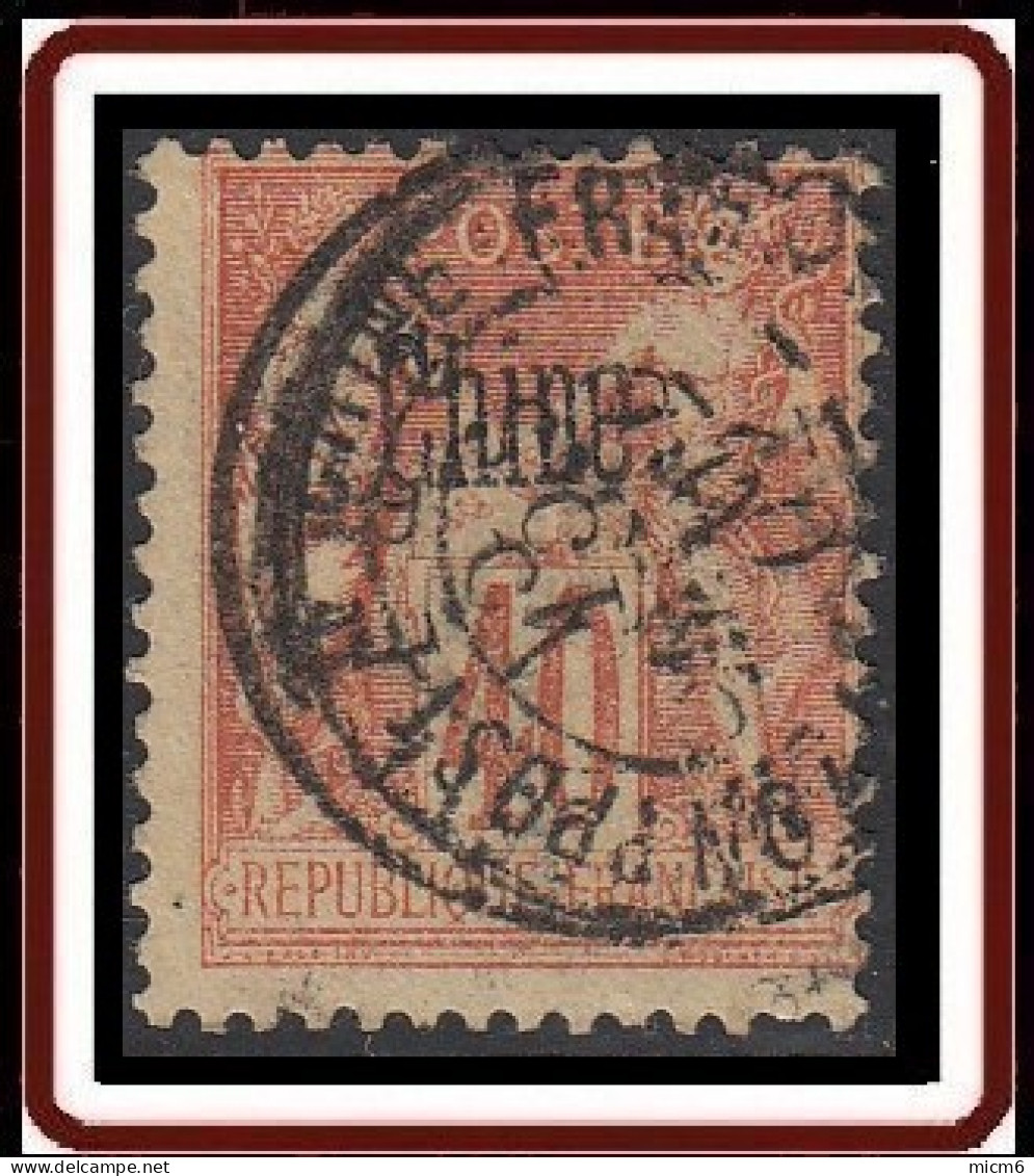 Chine Bureau Français - N° 10 (YT) N° 7 (AM) Type II Oblitéré Canton Poste De Chine Fra (1902). - Oblitérés
