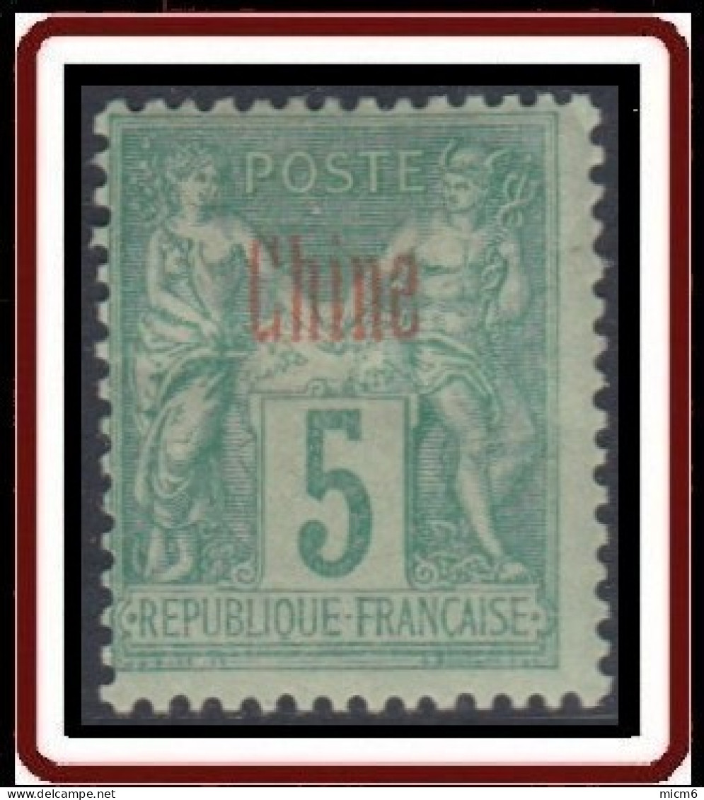 Chine Bureau Français - N° 03 (YT) N° 12 (AM) Type II Neuf *. Charnière Papier. - Neufs