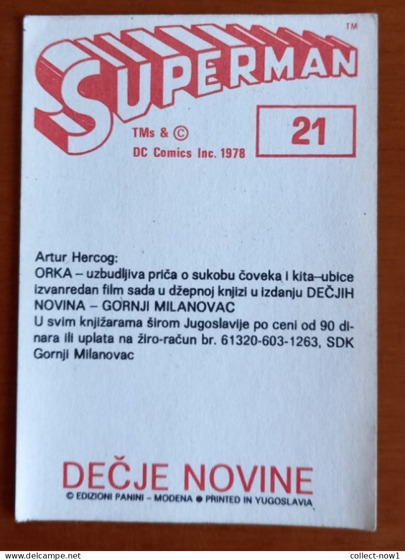 #14  SUPERMAN Panini Sticker (Printed In Yugoslavia - Decje Novine) RARE - Otros & Sin Clasificación