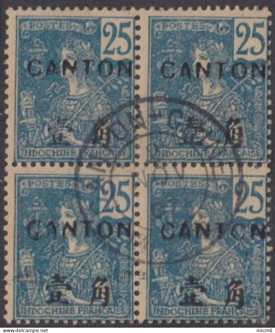 Canton - Bureau Indochinois - N° 40 (YT) N° 40 (AM) Oblitéré. Bloc De 4. - Usados