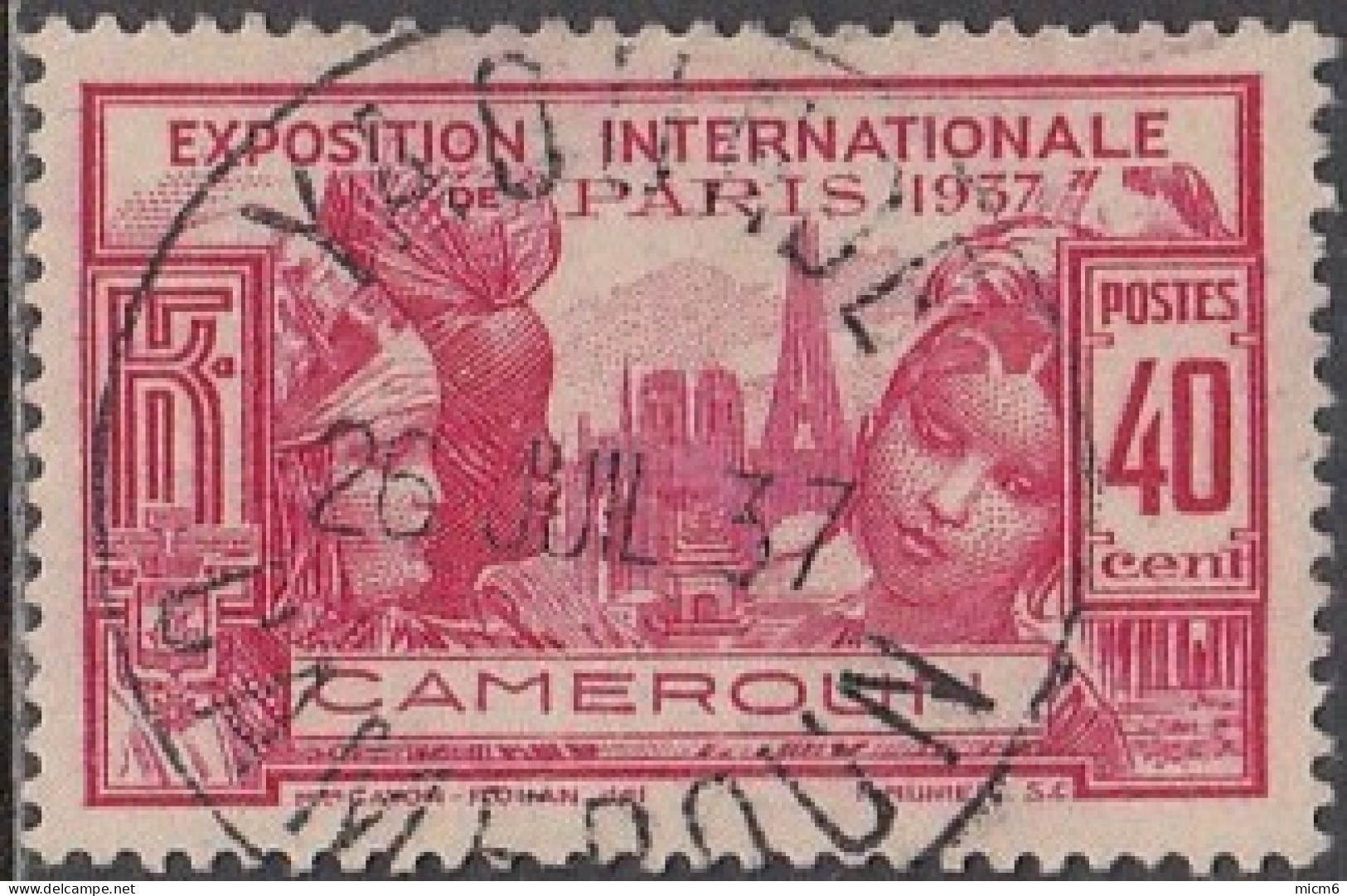 Cameroun Mandat Français - Yaounde Sur N° 155 (YT) N° 114 (AM). Oblitération De 1937. - Autres & Non Classés