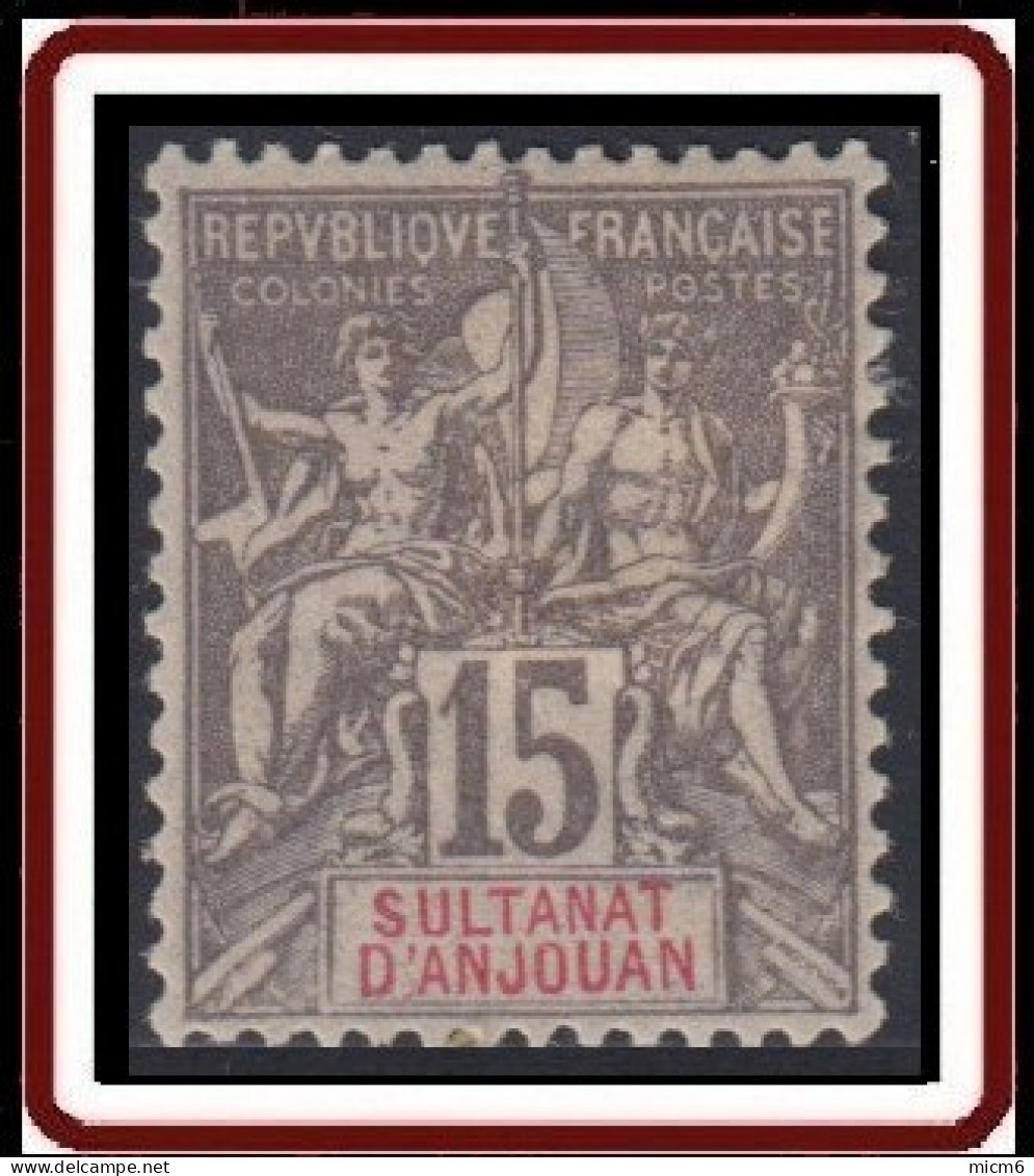 Anjouan - N° 15 (YT) N° 15 (AM) Neuf *. Charnière. - Unused Stamps