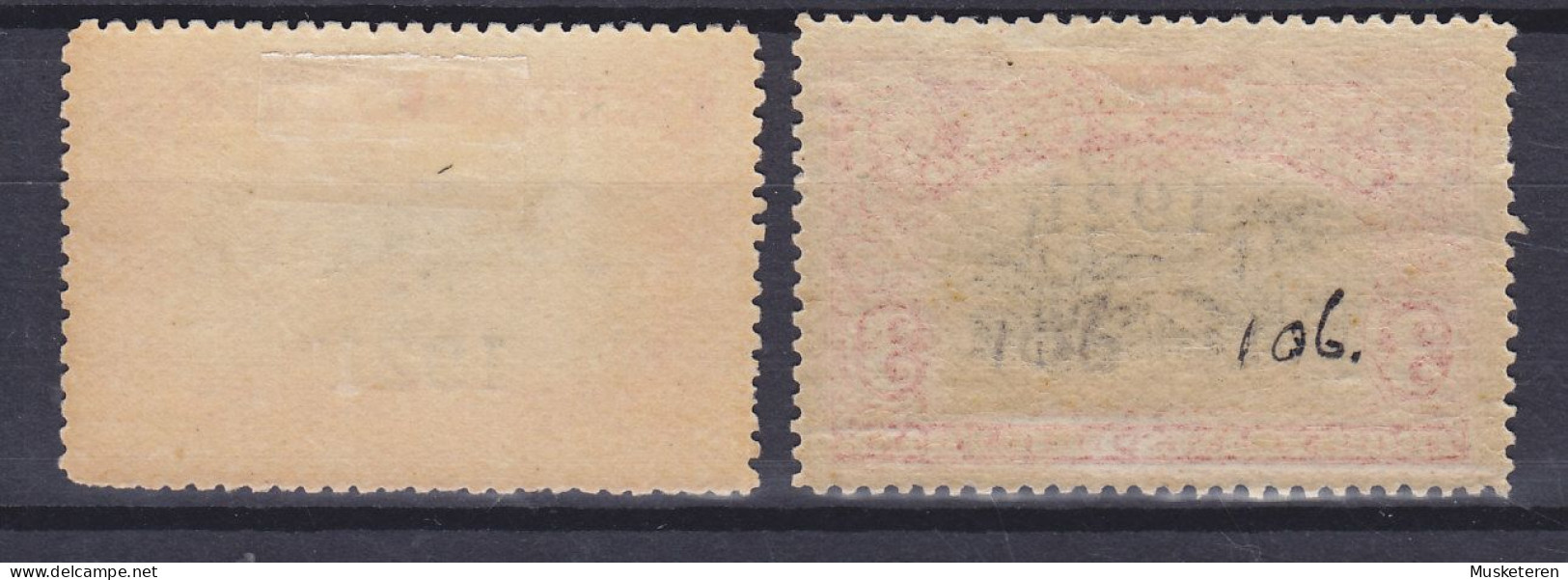 Belgian Congo 1921 Mi. 52-53, Elefantenjagd Elephant Hunt & Dorf Overprinted Surchargé '1921', MH* (2 Scans) - Neufs