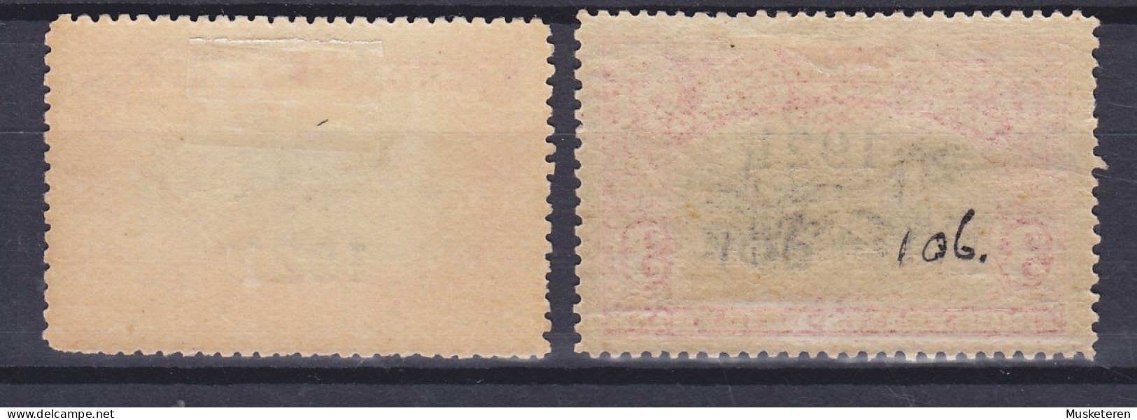 Belgian Congo 1921 Mi. 52-53, Elefantenjagd Elephant Hunt & Dorf Overprinted Surchargé '1921', MH* (2 Scans) - Ungebraucht