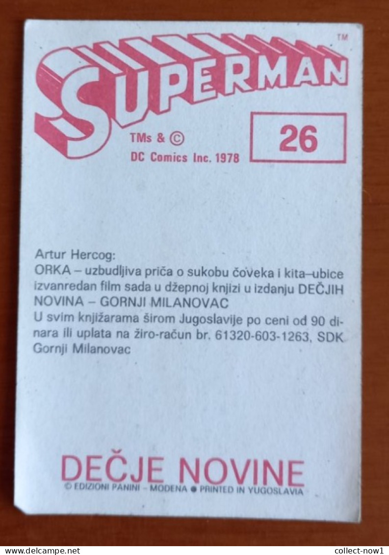 #14  SUPERMAN Panini Sticker (Printed In Yugoslavia - Decje Novine) RARE - Otros & Sin Clasificación