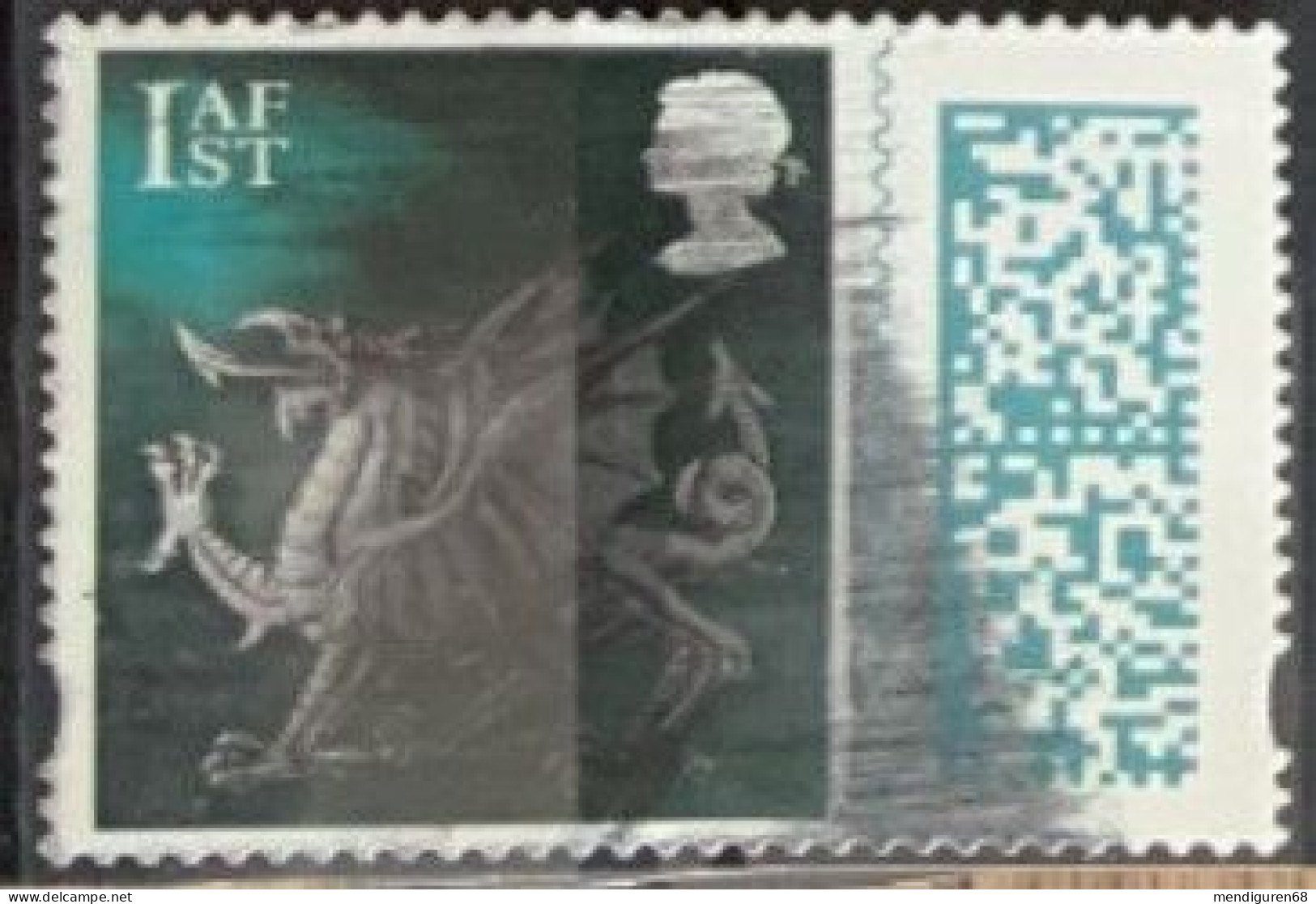 GROSSBRITANNIEN GRANDE BRETAGNE GB 2022 WALES REGIONAL DEFINITIVE BARCODE 1ST CLASS USED - Galles