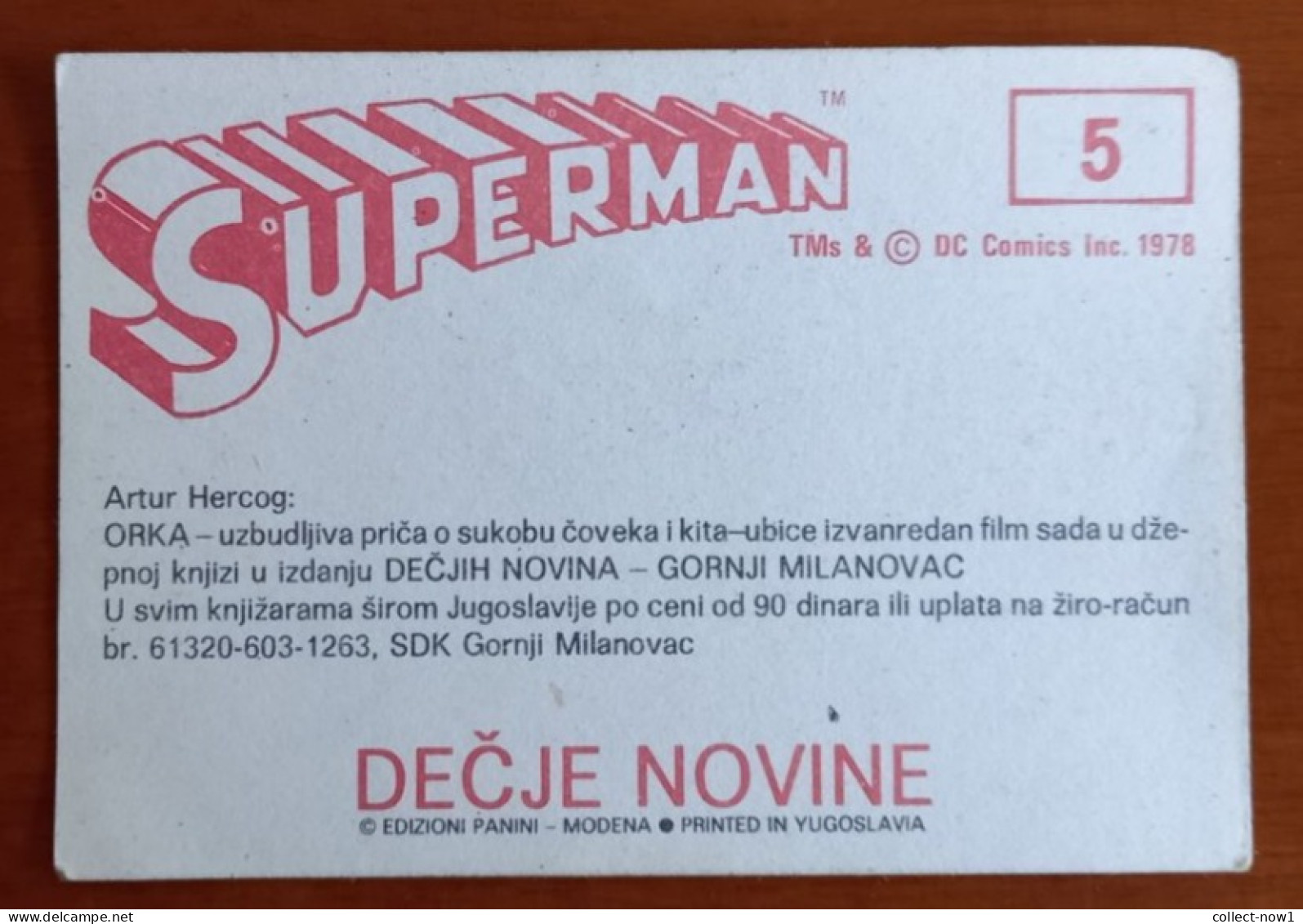 #14  SUPERMAN Panini Sticker (Printed In Yugoslavia - Decje Novine) RARE - Otros & Sin Clasificación