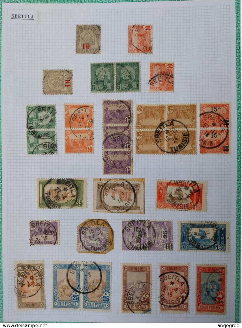 Tunisie Lot Timbre Oblitération Choisies  Sbeitla   Dont Fragment Et Cachet Perlé   Voir Scan - Used Stamps