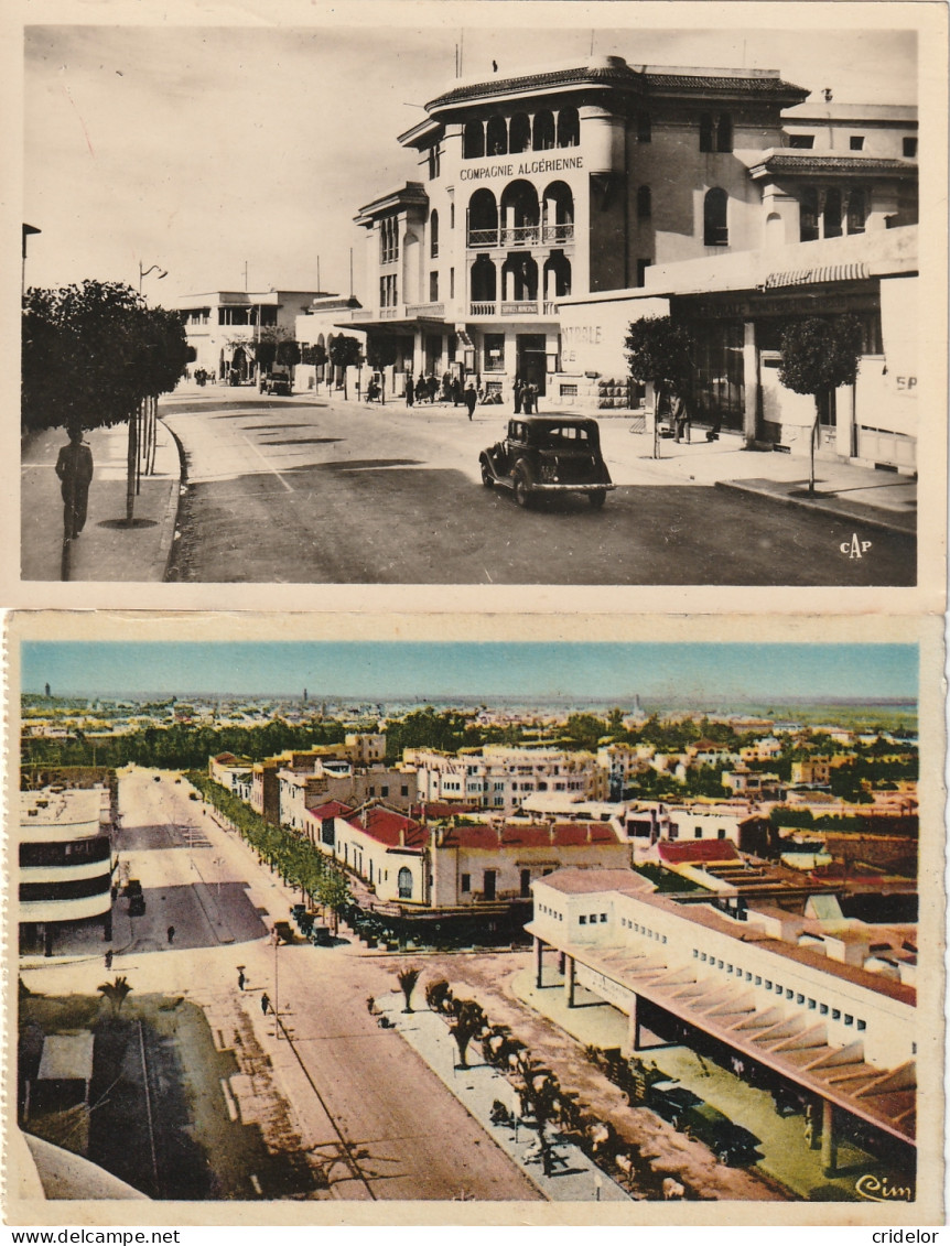 MAROC - MEKNES - 2 CARTES - RUES AVENUES - 2 CARTES - Meknes