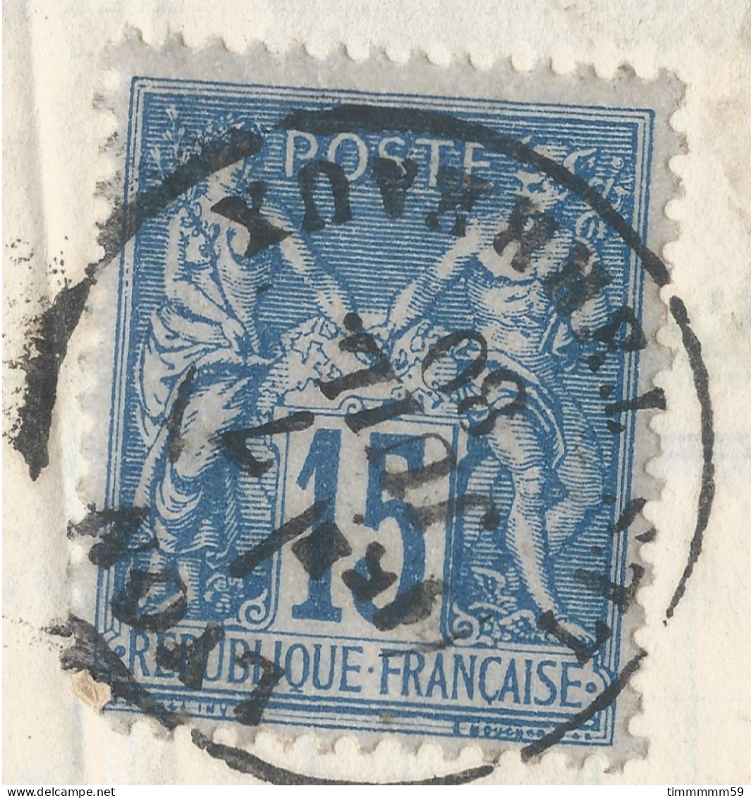 LT5915  N°90/Lettre, Oblitéré Cachet à Date De LYON LES TERREAUX, Du 7 Juil. 1880 - 1876-1898 Sage (Type II)