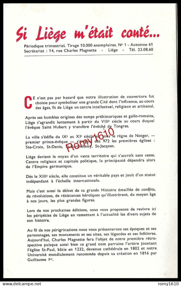 SI LIEGE M'ETAIT CONTE... Du N° 1 Au N°5. 1961-62-63. 11 Scans. - België