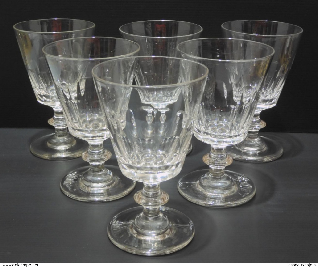 -6 VERRES A EAU CRISTAL LOUIS PHILIPPE XIXe CATON SAINT LOUIS Déco TABLE     E - Glas & Kristall