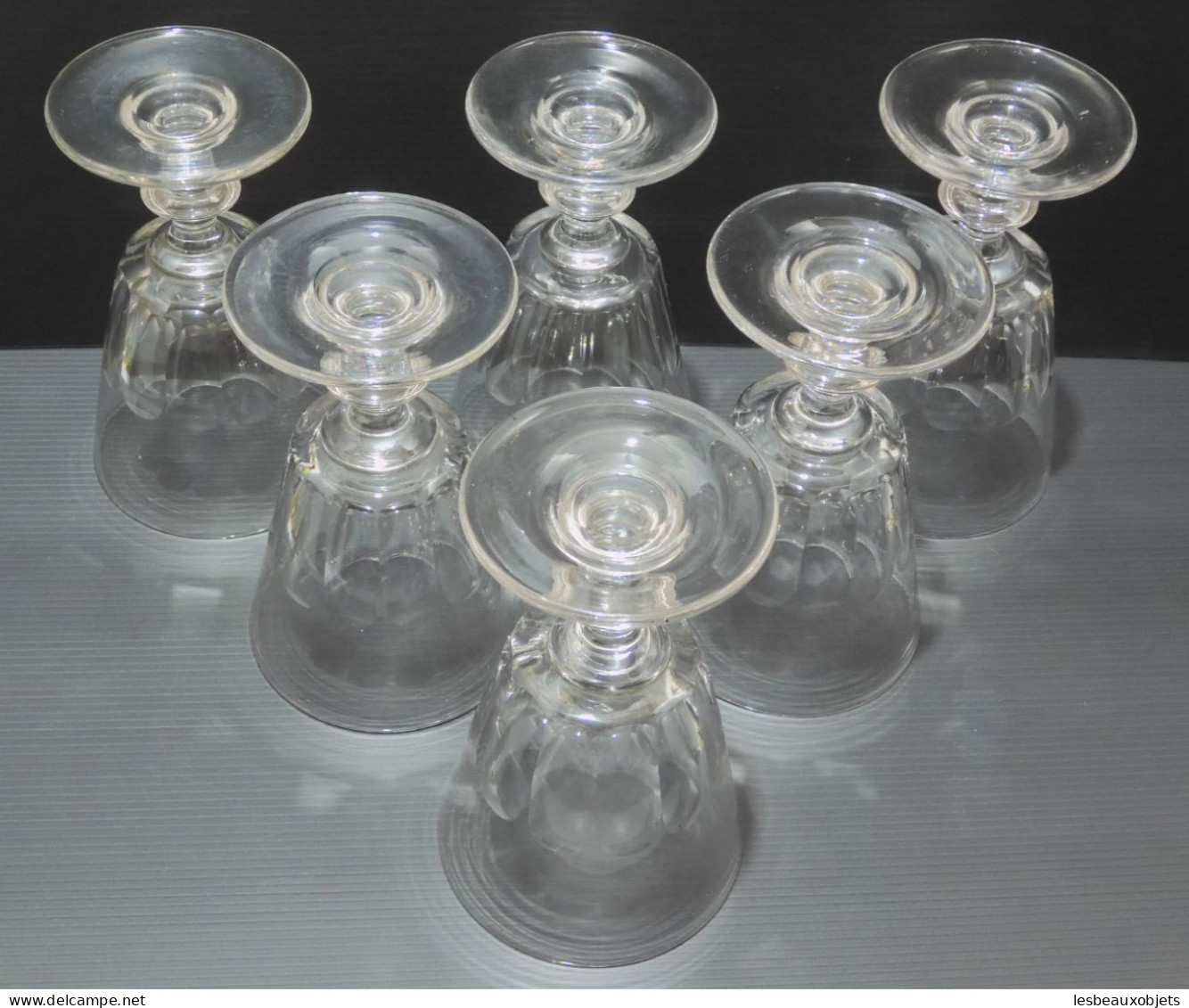 -6 VERRES A EAU CRISTAL LOUIS PHILIPPE XIXe CATON SAINT LOUIS déco TABLE     E