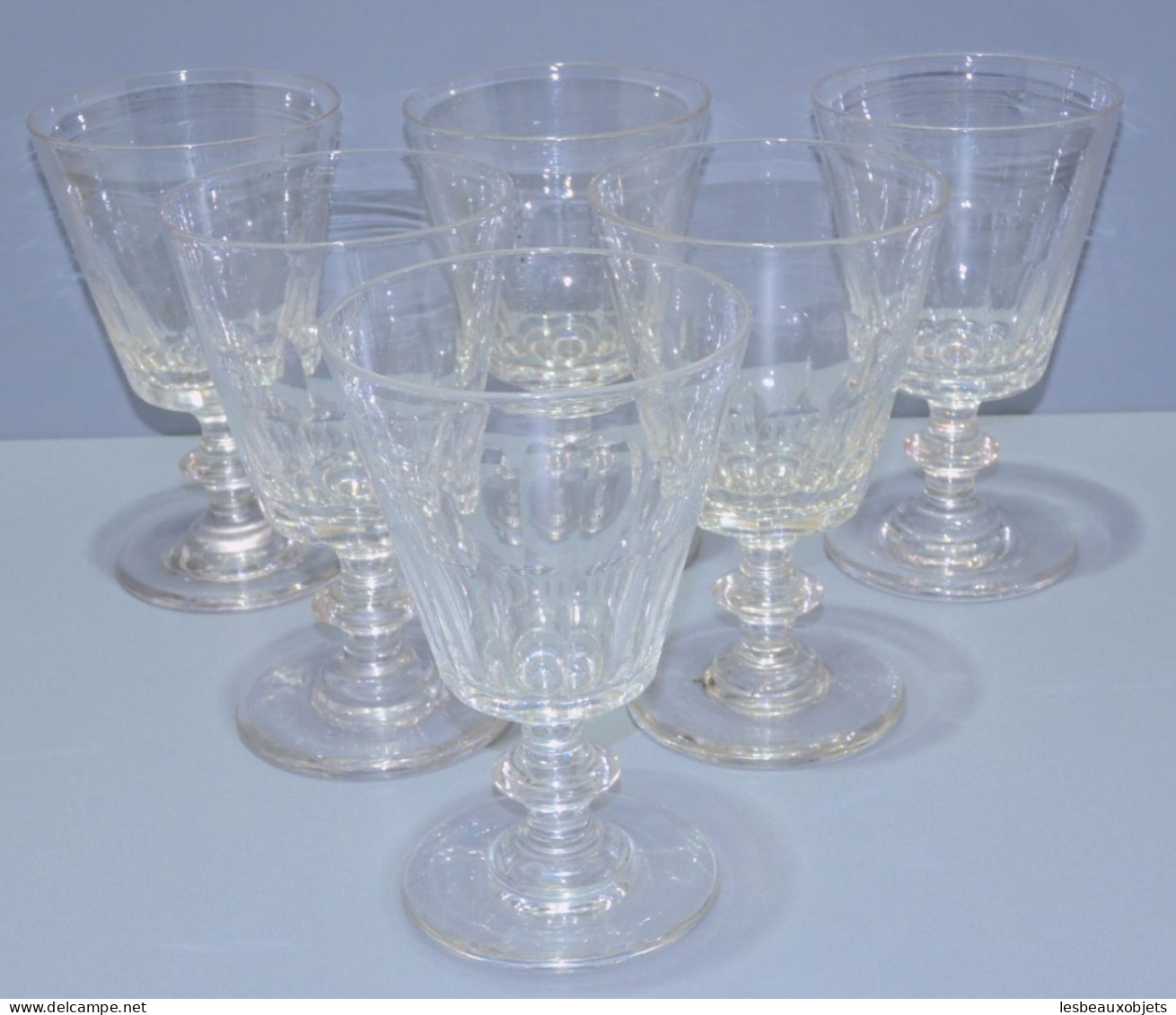 -6 VERRES A EAU CRISTAL LOUIS PHILIPPE XIXe CATON SAINT LOUIS déco TABLE     E