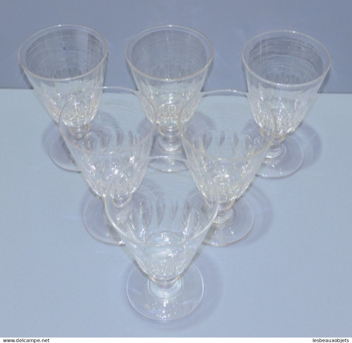 -6 VERRES A EAU CRISTAL LOUIS PHILIPPE XIXe CATON SAINT LOUIS déco TABLE     E