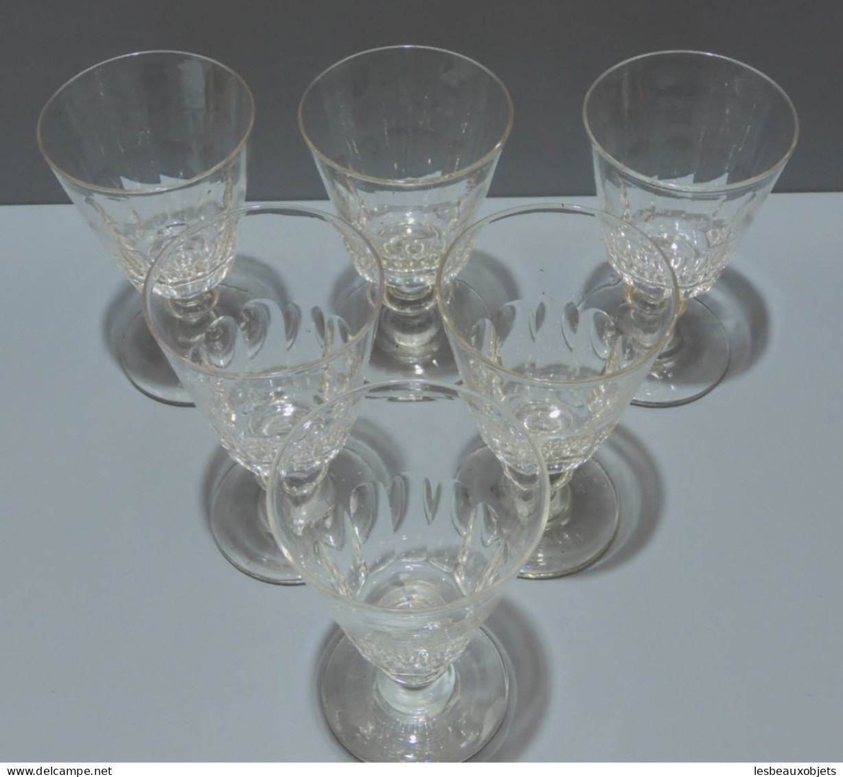 -6 VERRES A EAU CRISTAL LOUIS PHILIPPE XIXe CATON SAINT LOUIS déco TABLE     E