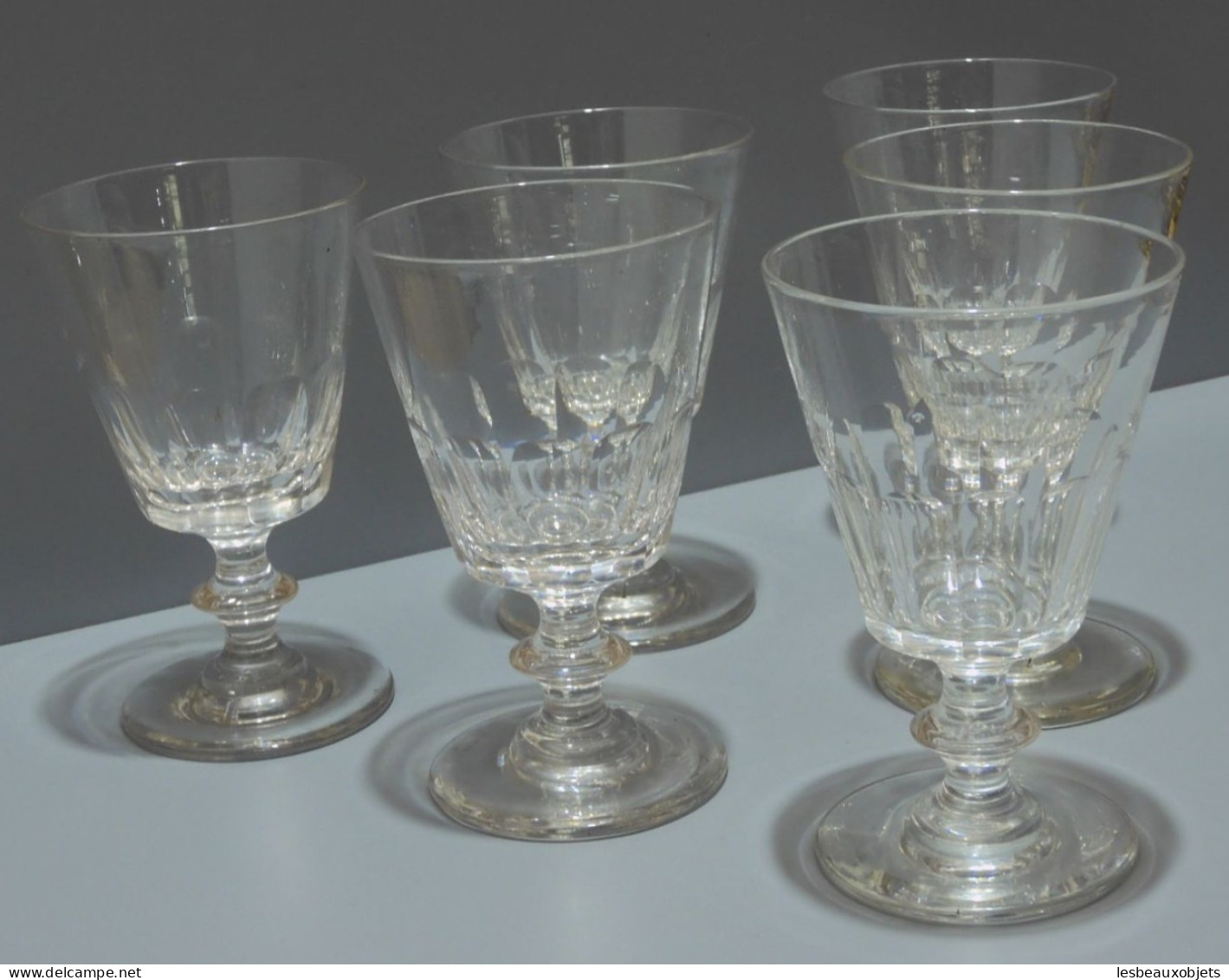 -6 VERRES A EAU CRISTAL LOUIS PHILIPPE XIXe CATON SAINT LOUIS déco TABLE     E