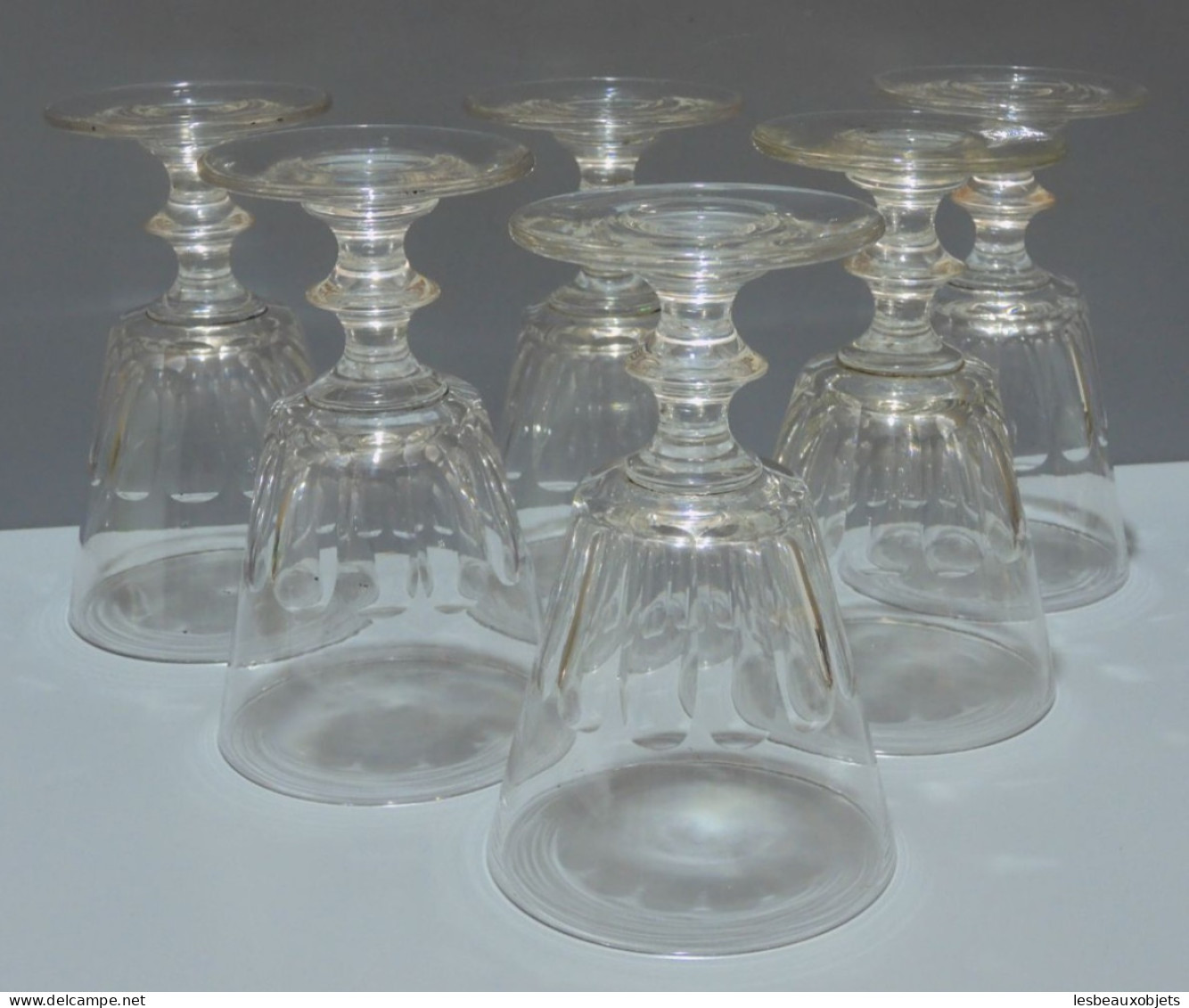 -6 VERRES A EAU CRISTAL LOUIS PHILIPPE XIXe CATON SAINT LOUIS déco TABLE     E