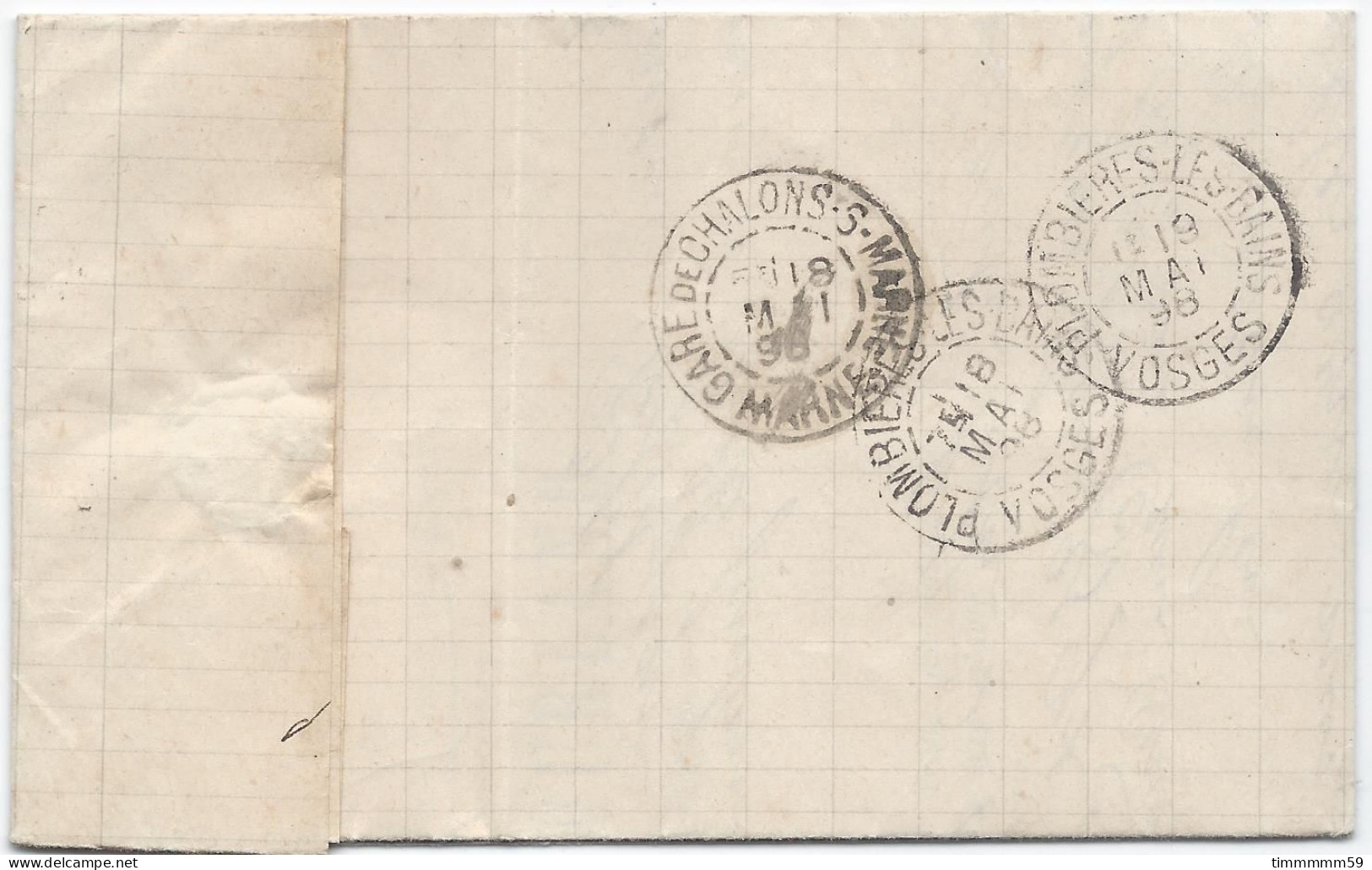 LT5918  N°101/Lettre, Oblitéré Cachet à Date Des Ambulants, Du 16 Mai 1898, Voir Cachets Au Dos - 1876-1898 Sage (Type II)