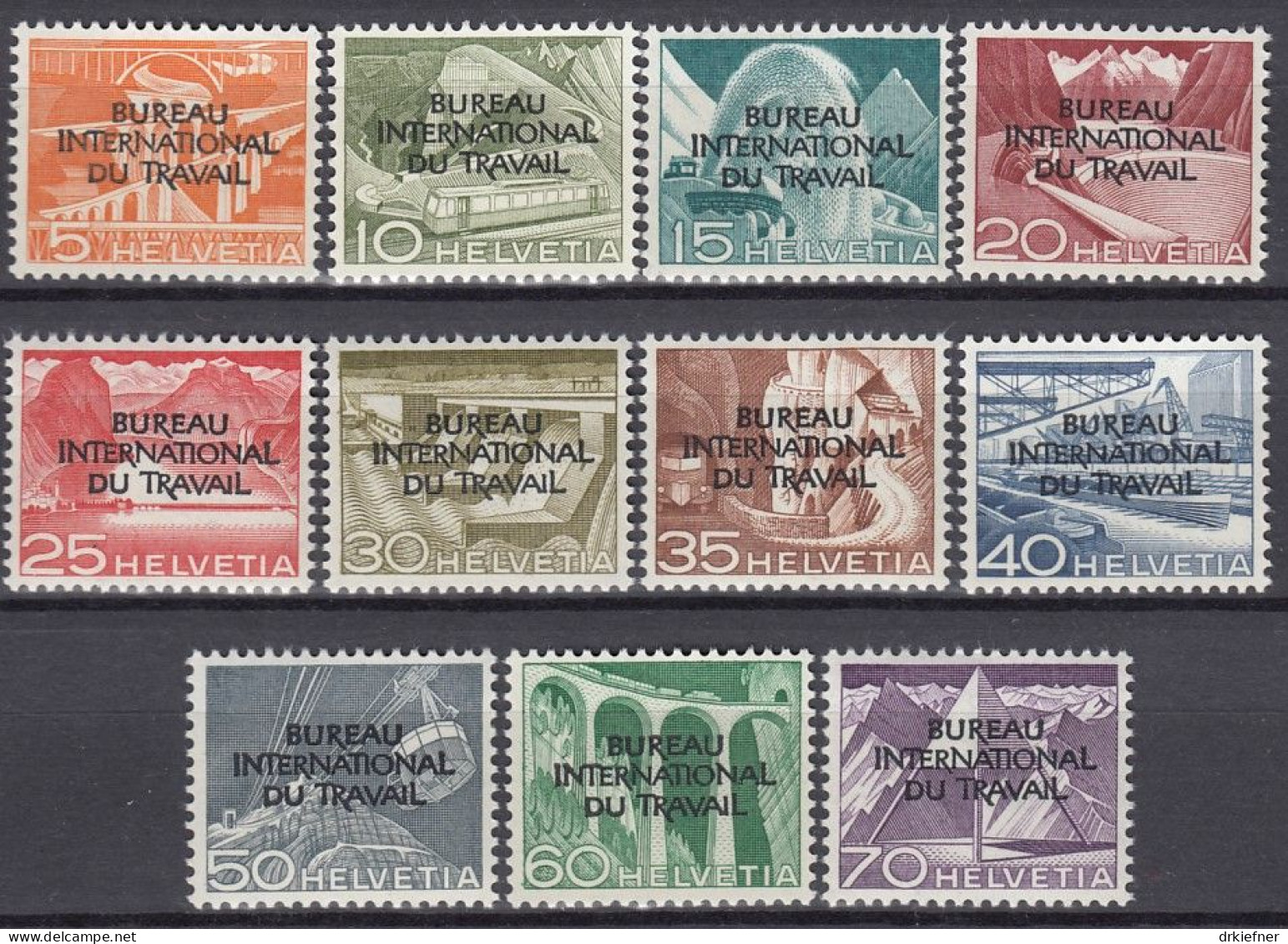 SCHWEIZ  Dienst, Int. Organisationen, BIT/ILO 83-93, Postfrisch **, 1950 - Servizio