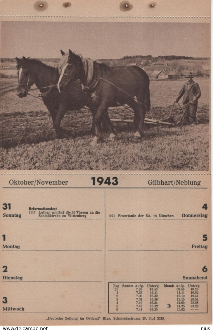 Latvia 1943 Das Schone Ostland, Pflugender Bauer Im Ostland, Plowing Farmer, Farming Horse Horses - Latvia