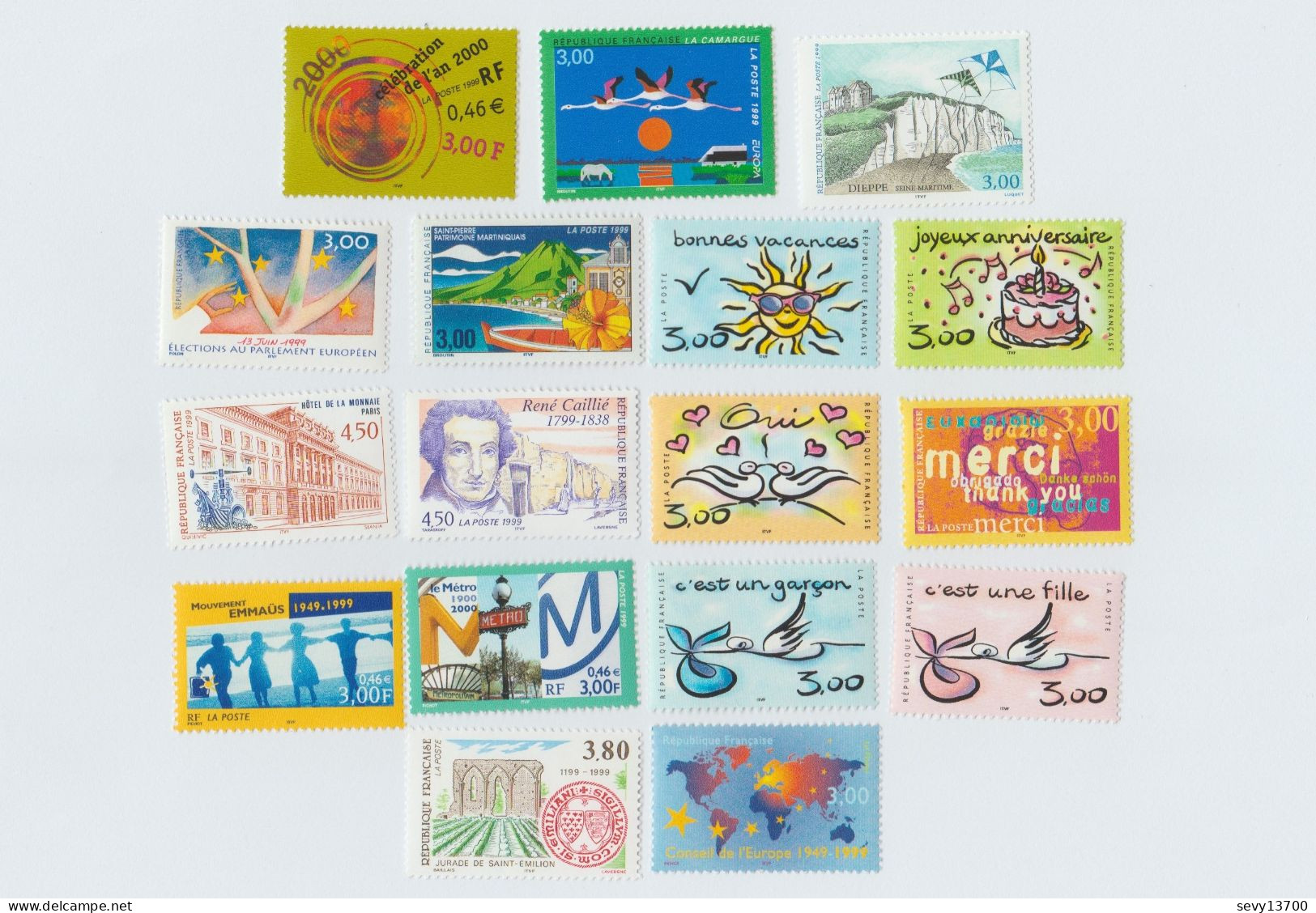 France Année 1999 60 Timbres Neufs Et Différents - Ungebraucht