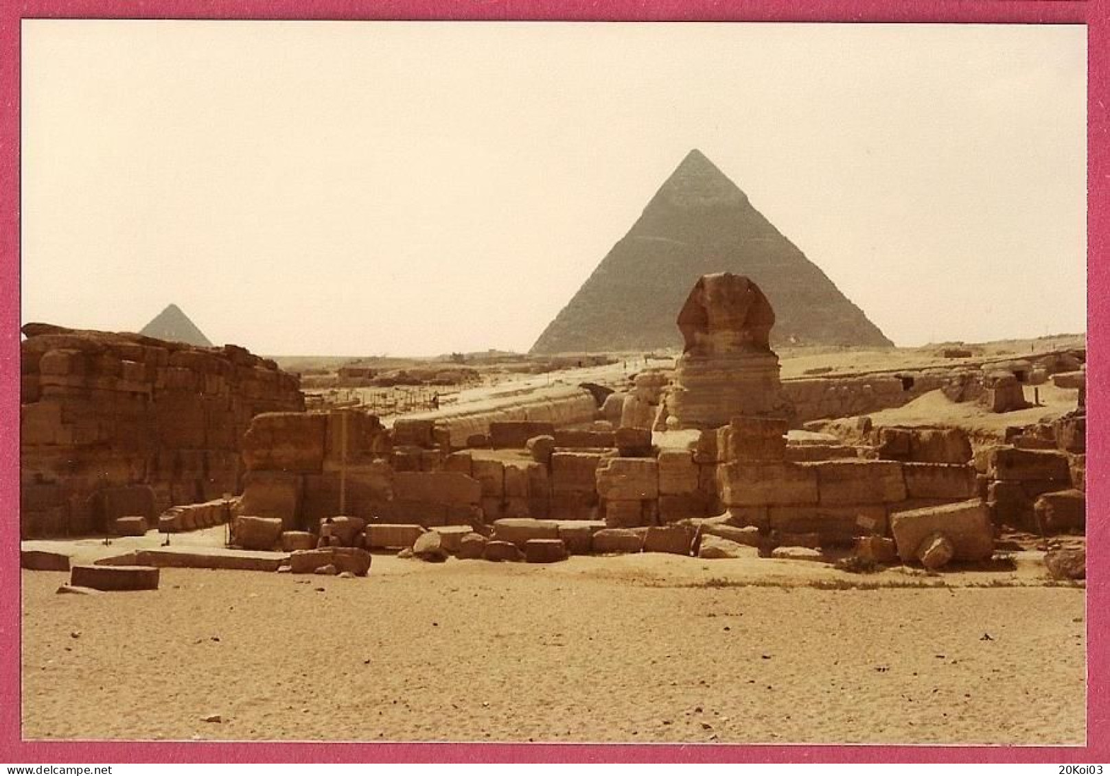 Egypte Egypt 1981 Sphinx Giza Gizeh The Sphinx Giza Guard Pyramides Chéops Pyramid_+/-Kodak Photograph_Not Postcard - Guiza