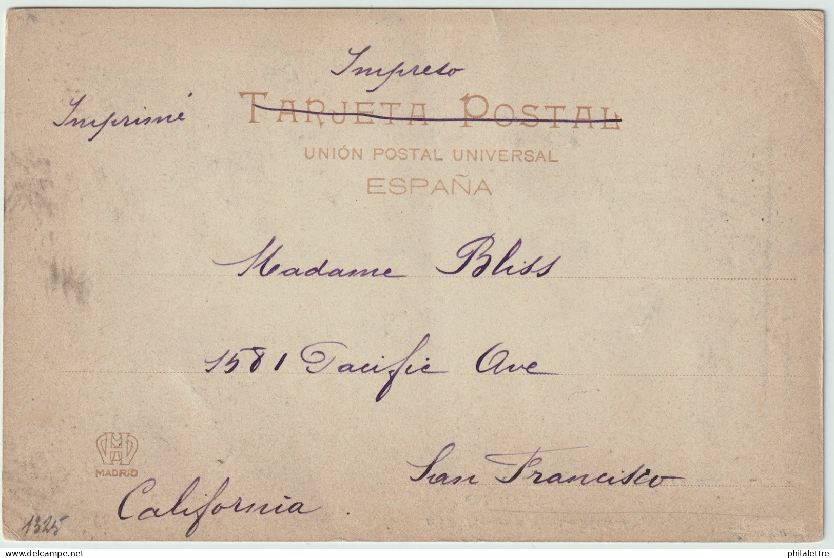 ESPAGNE / ESPAÑA - 1904 Tarjeta Postal Affrancada 5c Cadet De BEZNAR / (GRANADA) A SAN FRANCISCO, EE. UU. - Briefe U. Dokumente