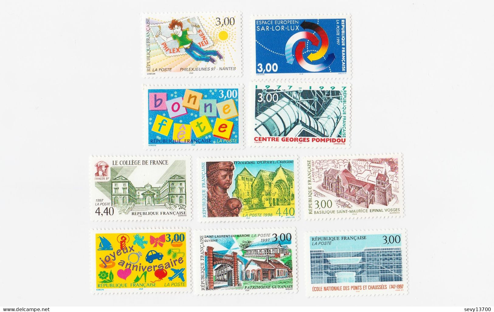 France Année 1997 Lot De 59 Timbres Neufs Et Différents - Ungebraucht