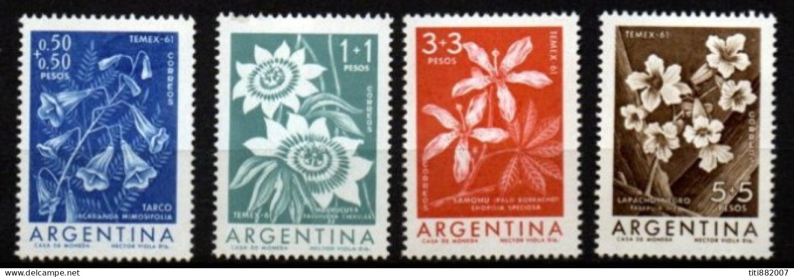 ARGENTINE  -   1961 .  Série à Surtaxe Des Fleurs.   Neufs ** - Nuovi