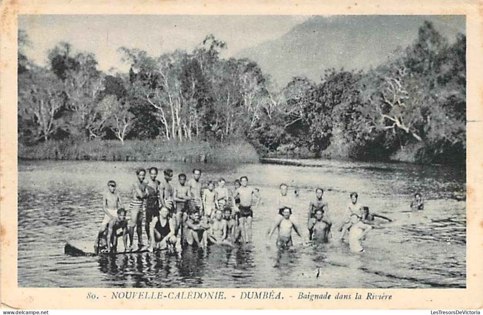 Nouvelle Calédonie - Dumbéa - Baignade Dans La Rivière - Enfants - Carte Postale Ancienne - Nieuw-Caledonië