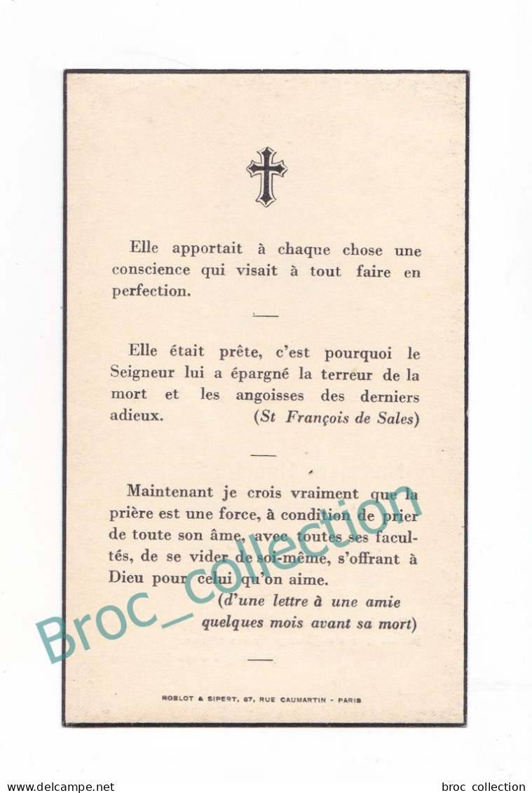Mémento De Mme Henri Pochon, Née Gabrielle Bamberger, 15/03/1952, 69 Ans (Paris, Versailles, Saint-Cloud), Décès - Images Religieuses