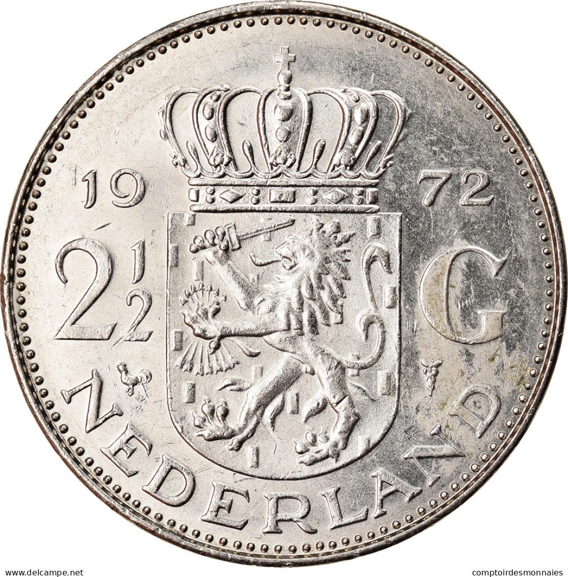 Monnaie, Pays-Bas, Juliana, 2-1/2 Gulden, 1972, TTB+, Nickel, KM:191 - 1948-1980 : Juliana