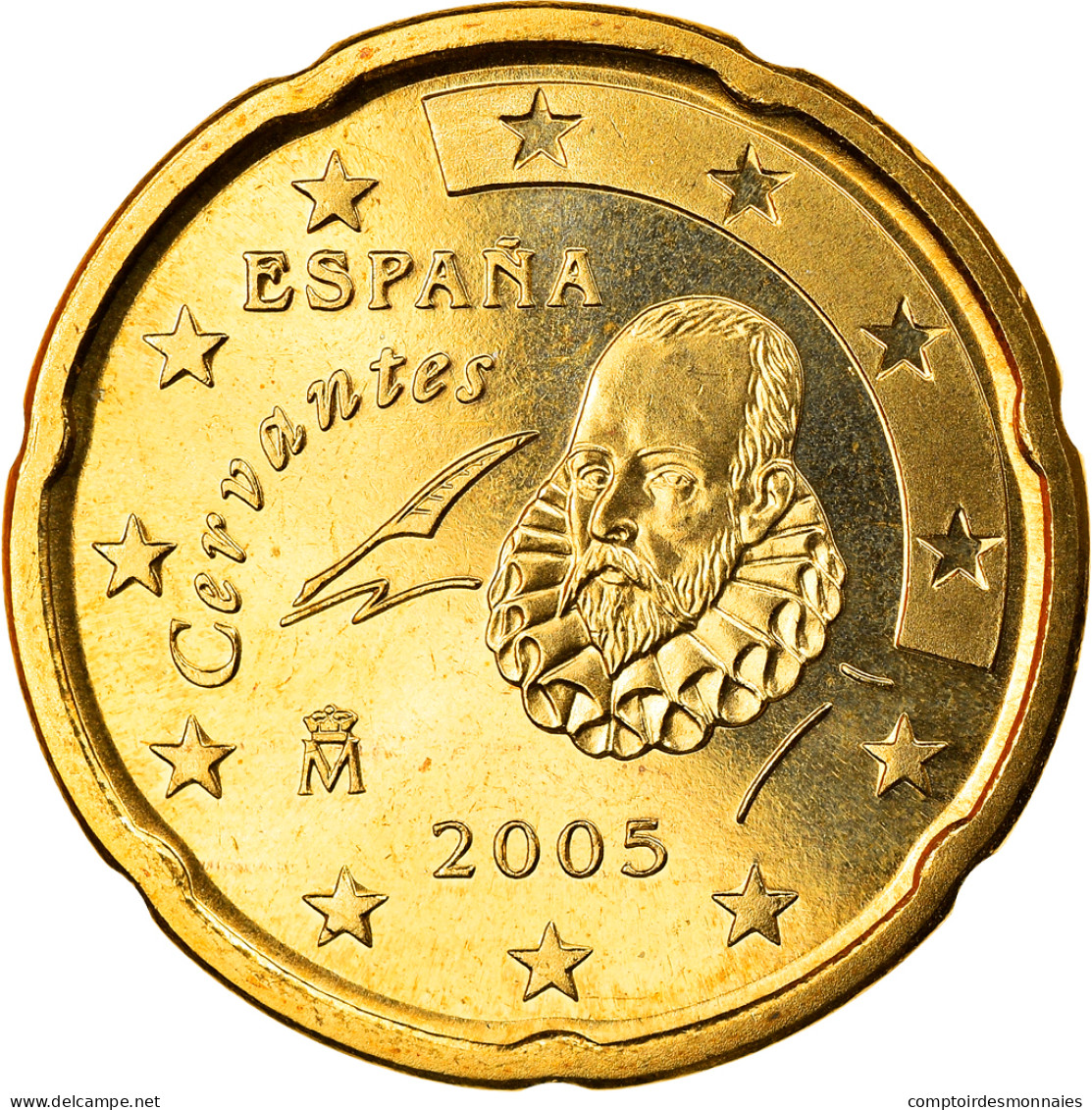 Espagne, 20 Euro Cent, 2005, Madrid, FDC, Laiton, KM:1044 - Spagna