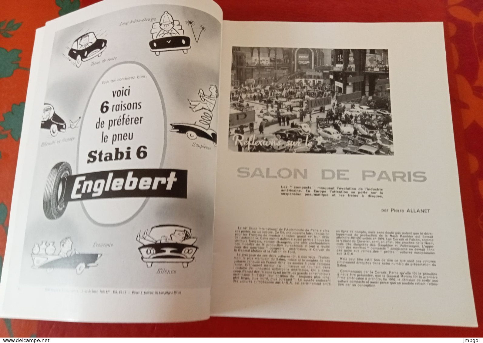 Englebert Magazine N°101 Déc 1959 Salon Auto Paris Tourisme Bourbonnais Nivernais Paquebot France Georges Monneret Moto - Auto/Motorrad