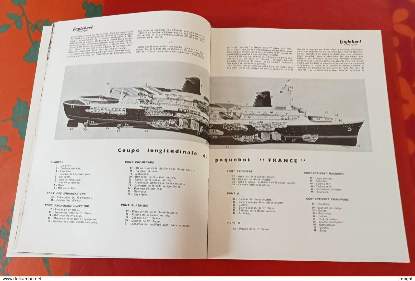 Englebert Magazine n°101 Déc 1959 Salon Auto Paris Tourisme Bourbonnais Nivernais Paquebot France Georges Monneret Moto