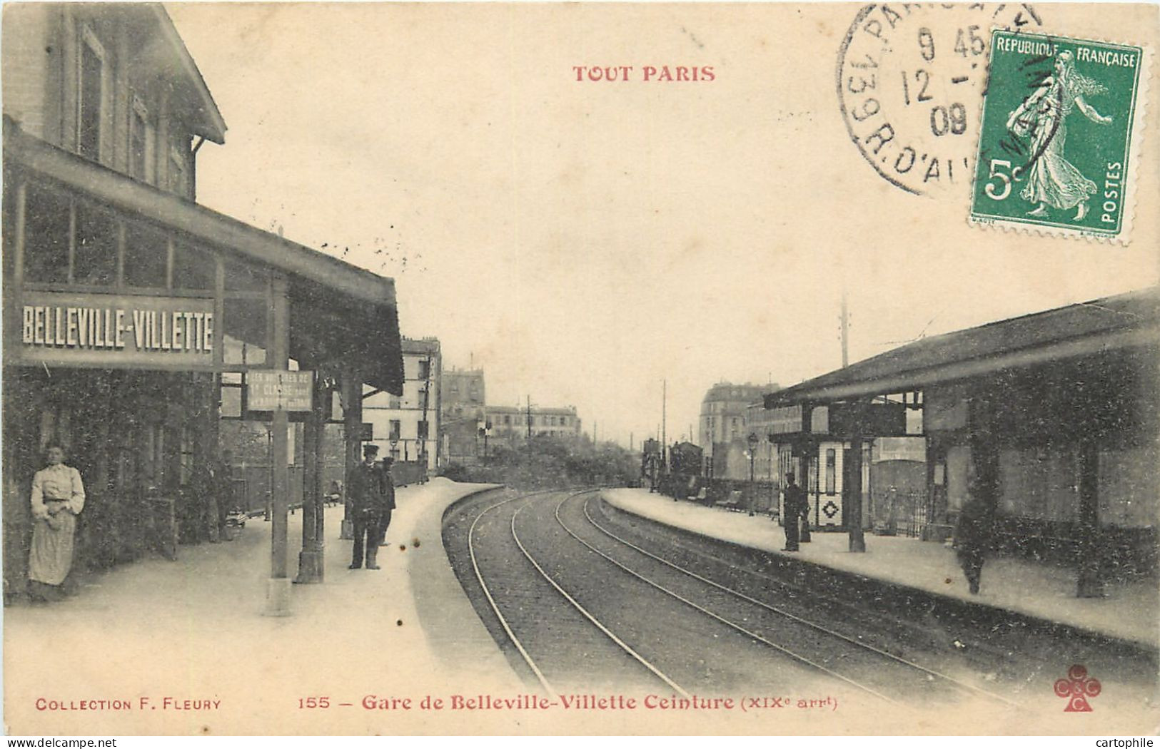 75019 - TOUT PARIS - Gare De Belleville-Villette Ceinture N°155 - Arrondissement: 19