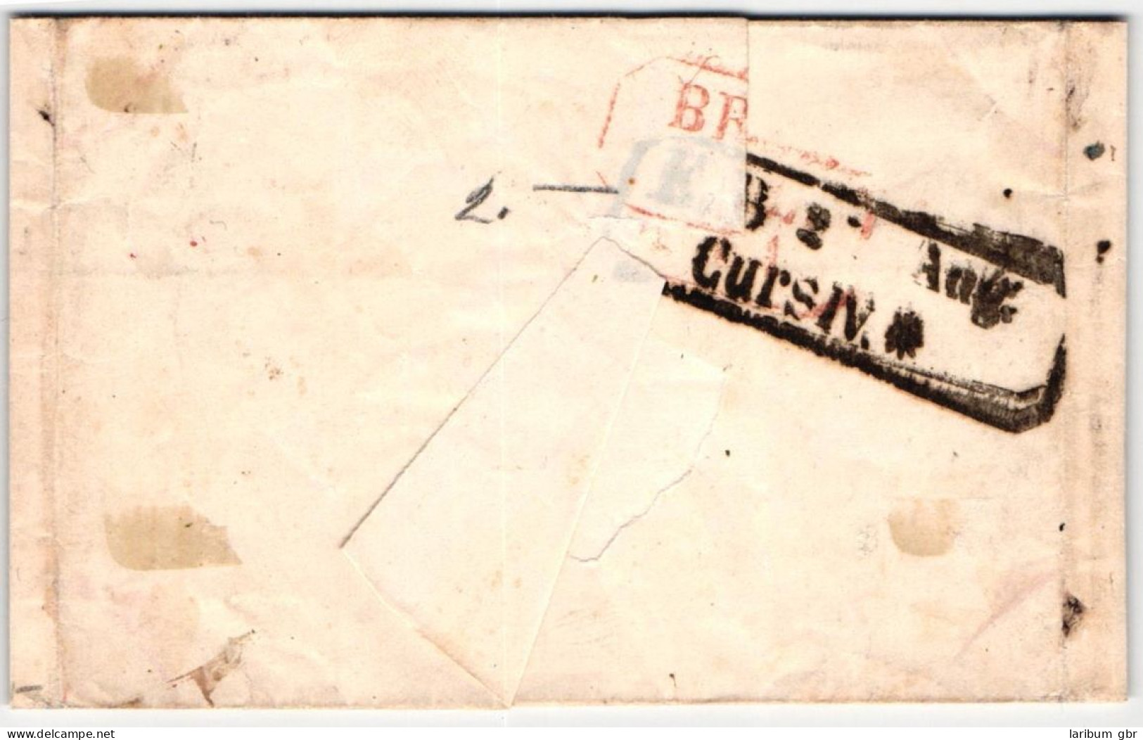 Baden 7 Auf Brief N 5 43 "Freiburg" Mit Eisenbahn "Curs"-Stempel IV #JS803 - Cartas & Documentos