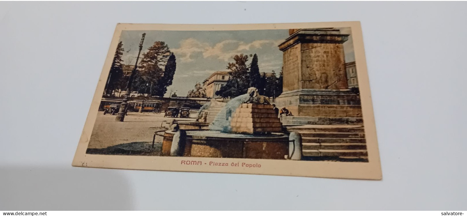 CARTOLINA ROMA- PIAZZA DEL POPOLO- -VIAGGIATA 1928- FORMATO PICCOLO - Lugares Y Plazas