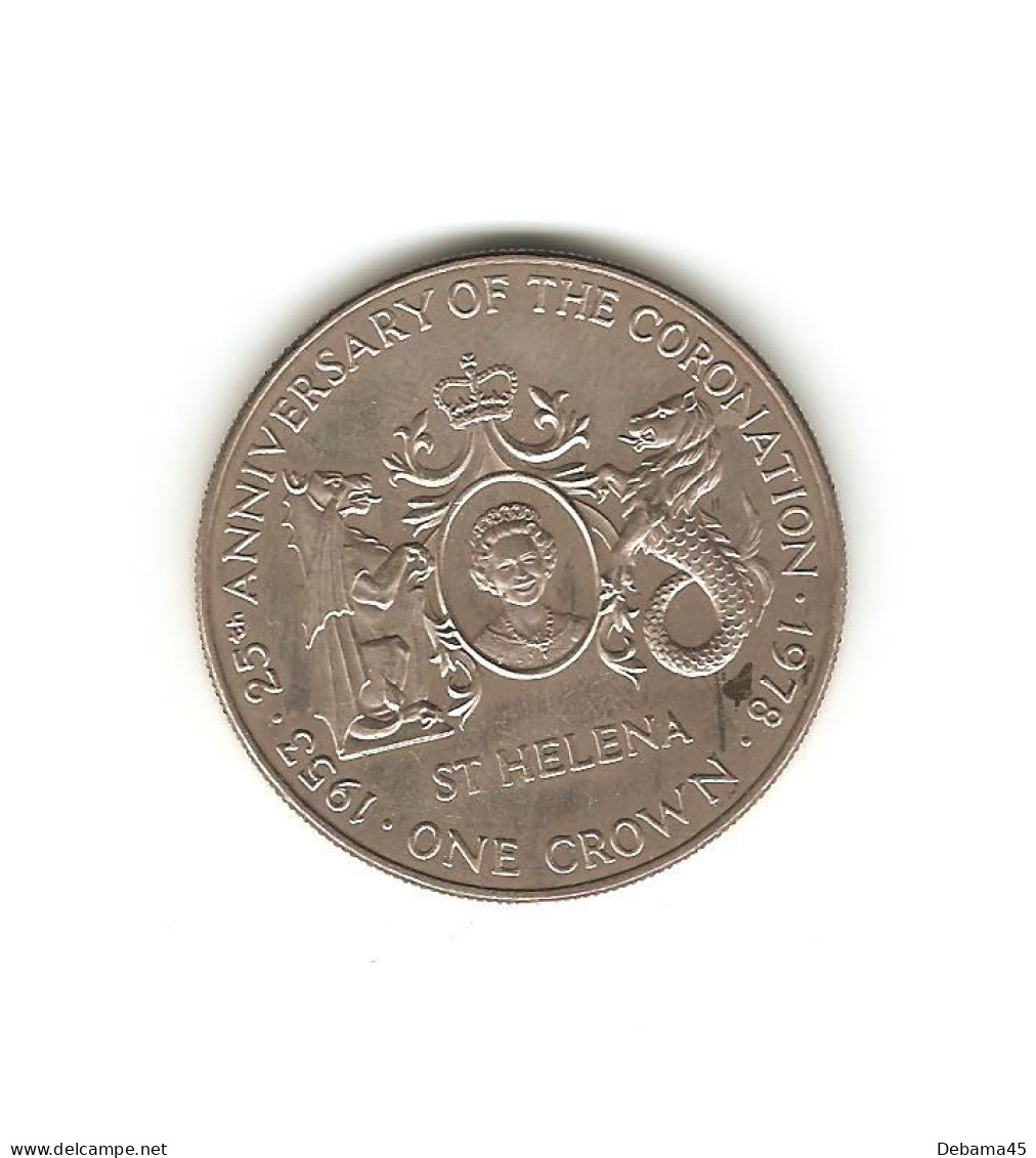 527/ SAINTE-HELENE : Elizabeth II : 1 Crown 1978 (copper-nickel - 28,45 Grammes) 25ème Anniversaire Du Couronnement - Saint Helena Island