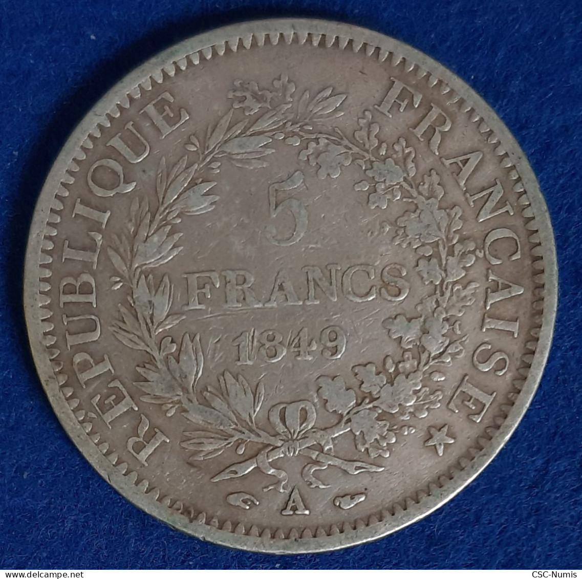 (CG#029) - II ème République - 5 Francs 1849 A, Paris - Argent - 5 Francs