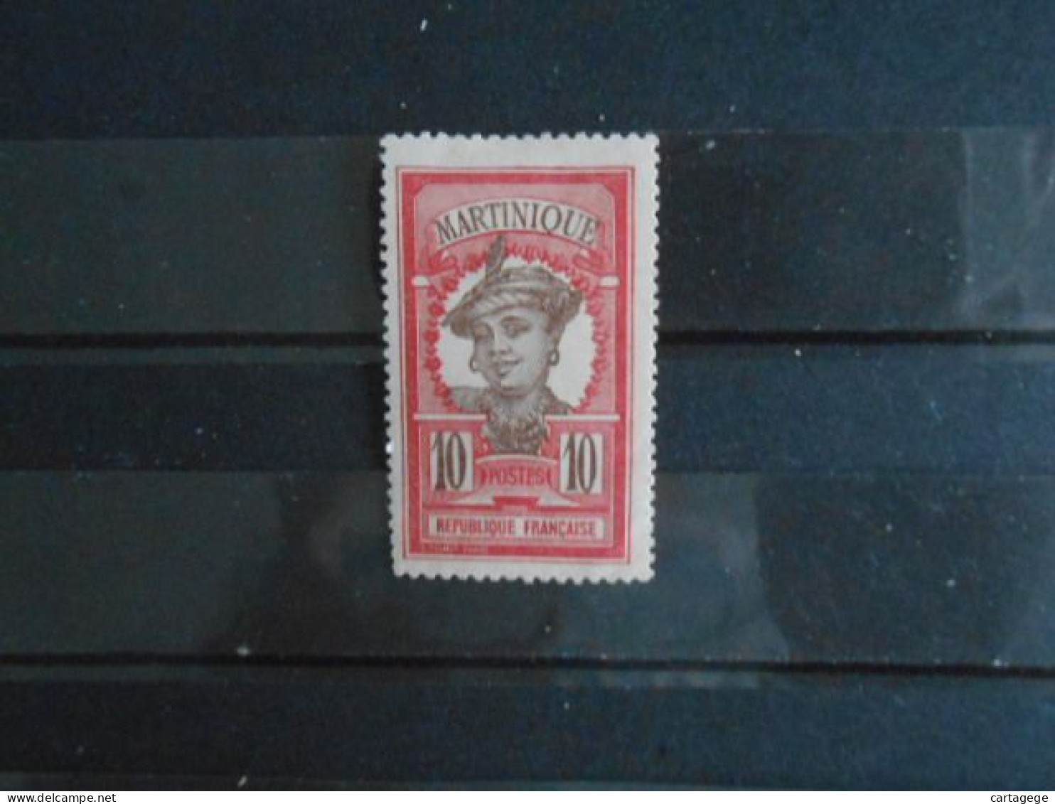 MARTINIQUE YT 65 MARTINIQUAISE 10c Rose* - Unused Stamps
