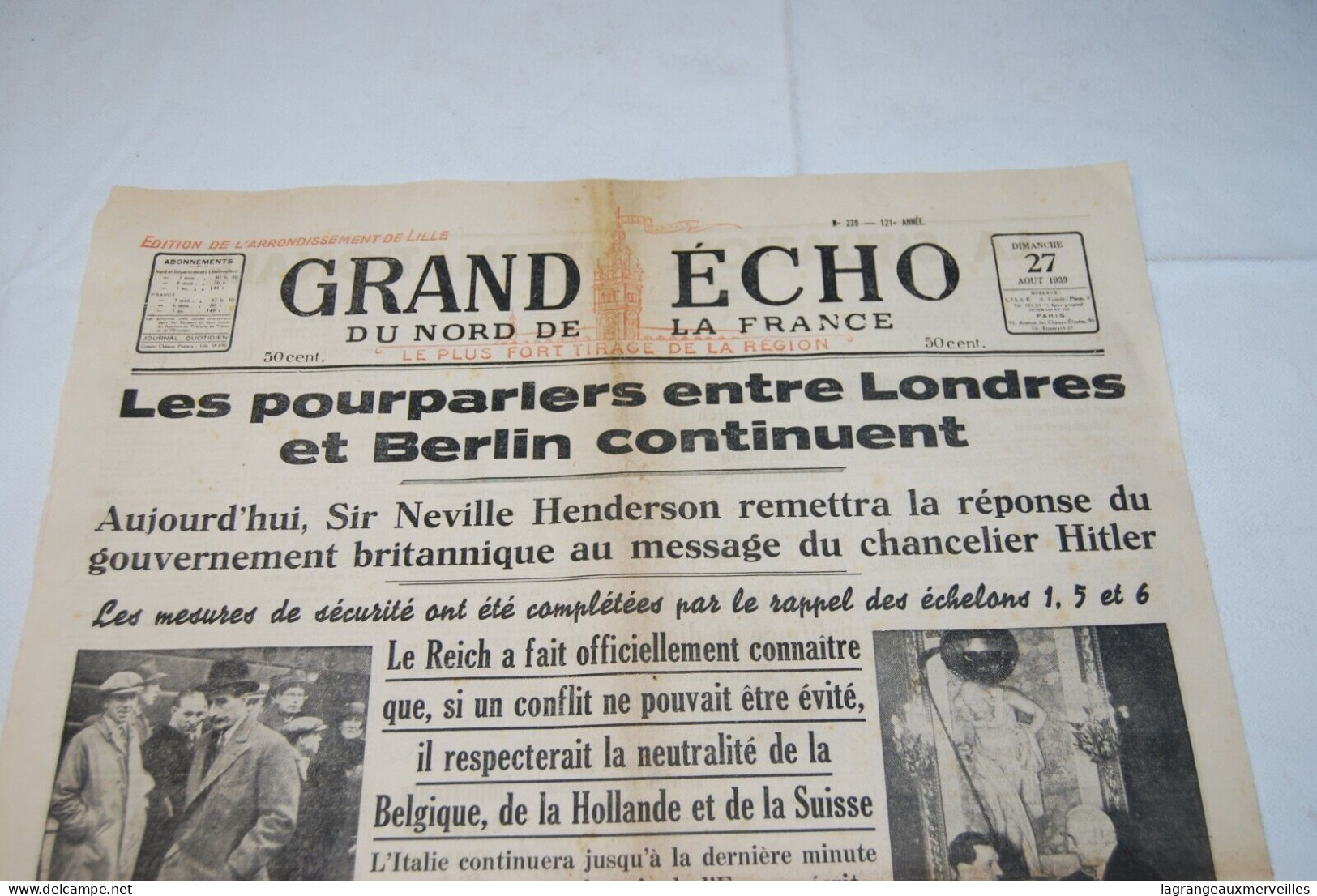 AF1 Ancien Journal - Grand Echo - 1939 - Autres & Non Classés